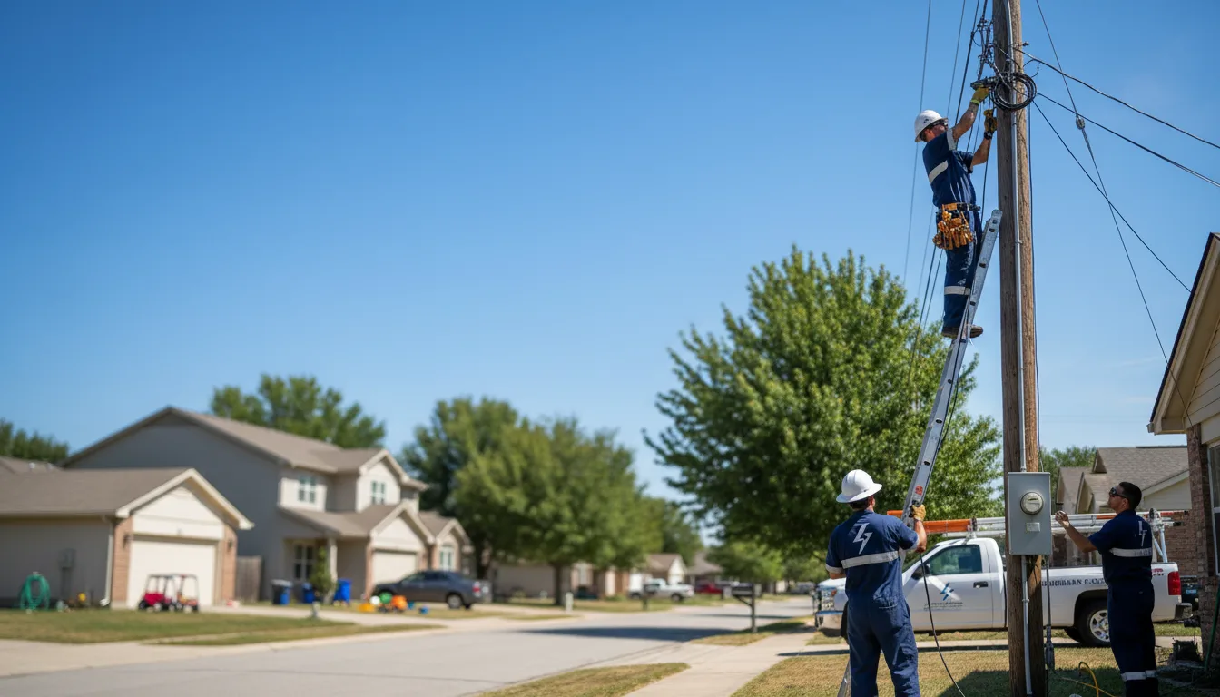 Residential electrician providing installation services in Blum, TX